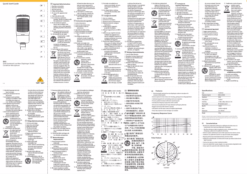Page 1 de la notice Manuel utilisateur Behringer BM1
