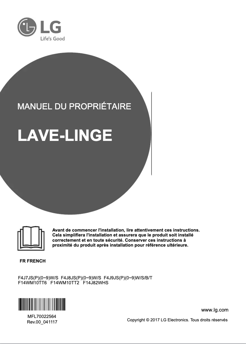 Page n°1 - Manuel utilisateur LG F14J82WHS
