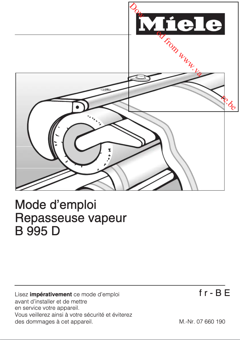 Page 1 de la notice Manuel utilisateur Miele B 995 D