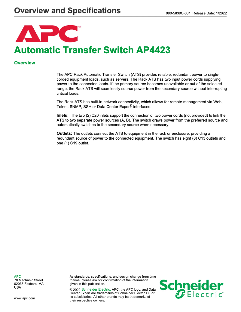 Image de la première page du manuel de l'appareil AP4423