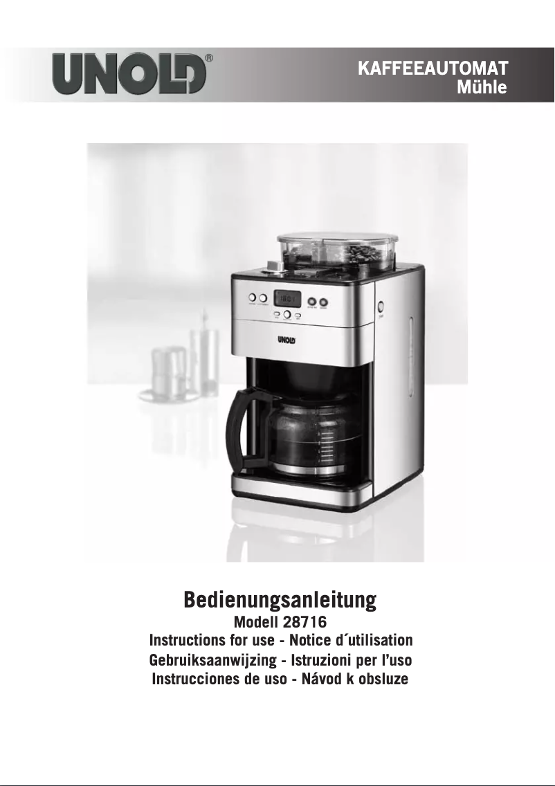 Page 1 de la notice Manuel utilisateur Unold 28716