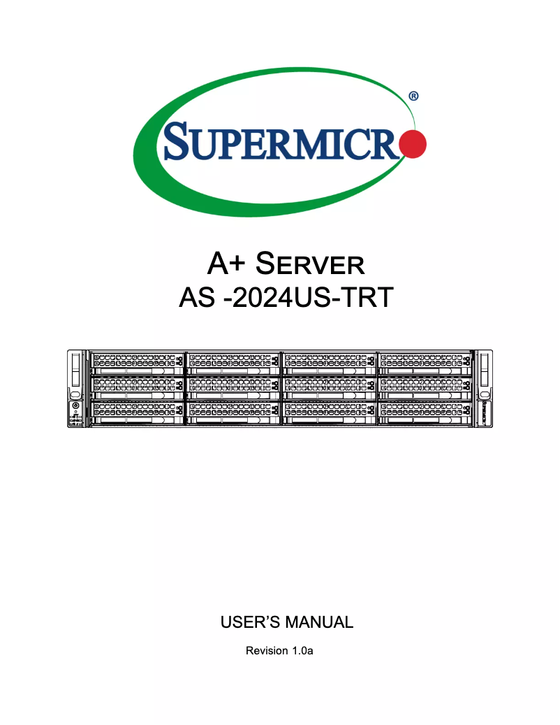 Page 1 de la notice Manuel utilisateur Supermicro AS-2024US-TRT