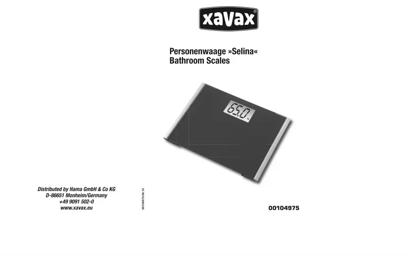 Image de la première page du manuel de l'appareil Selina