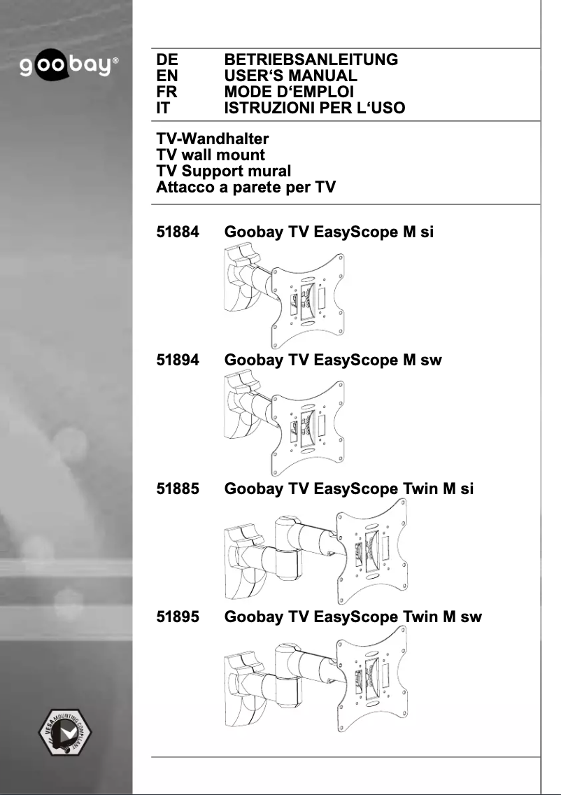 Página 1 del manual Manual de usuario Goobay TV EasyScope Twin M