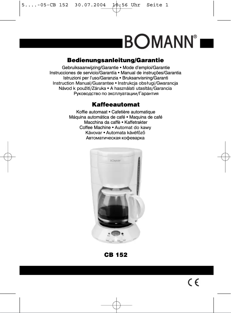 Page 1 de la notice Manuel utilisateur Bomann CB 152