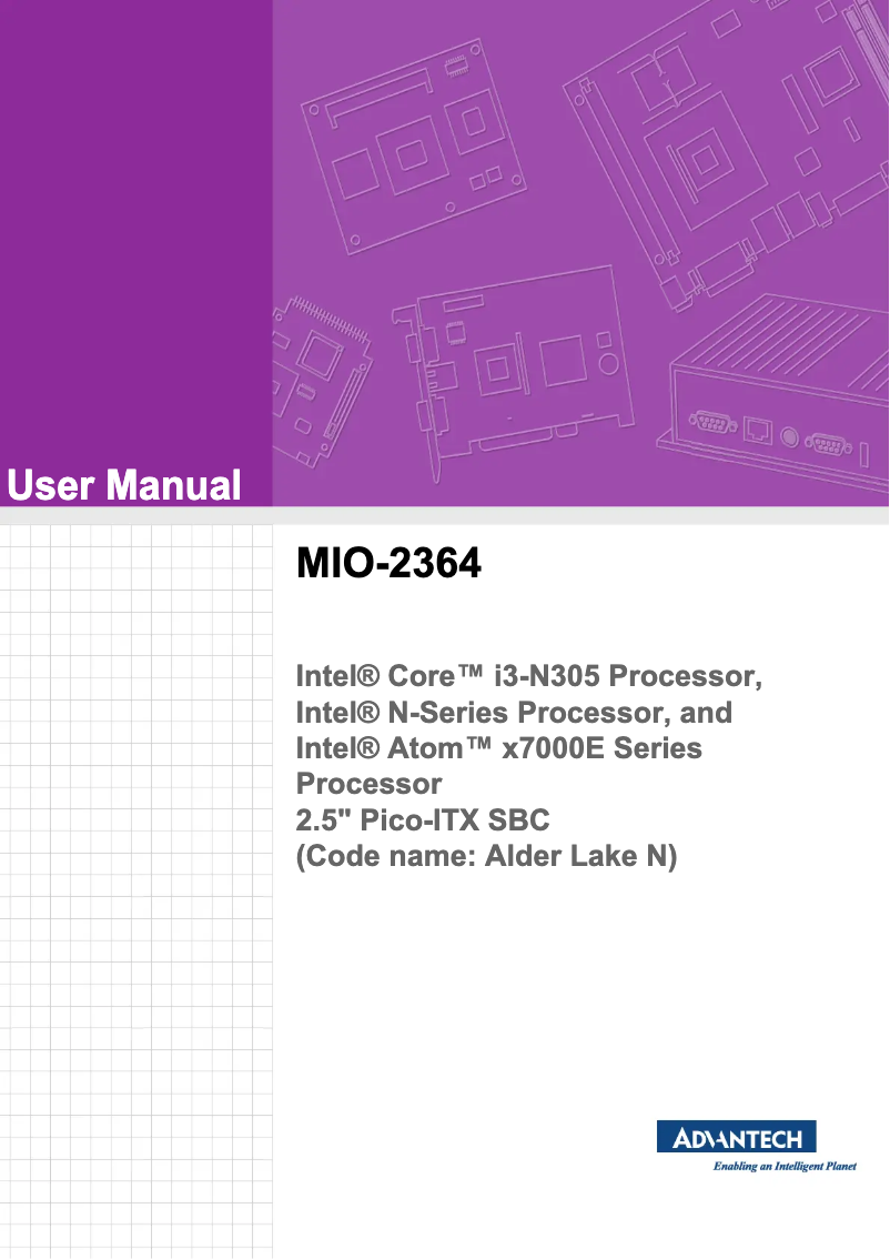 Image de la première page du manuel de l'appareil MIO-2364C3-P8A1