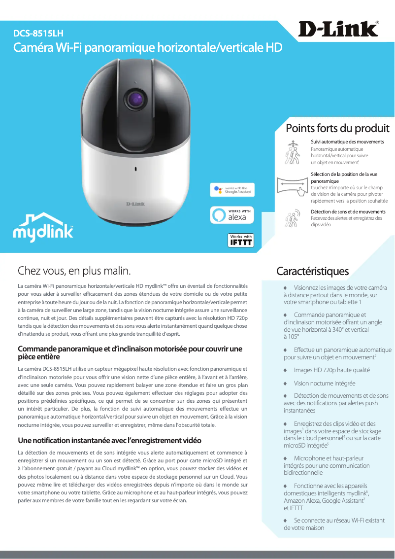 Page n°1 - Fiche technique D-Link DCS-8515LH