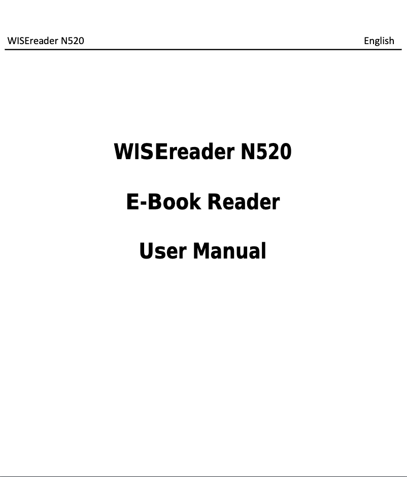 Image de la première page du manuel de l'appareil Wise N520