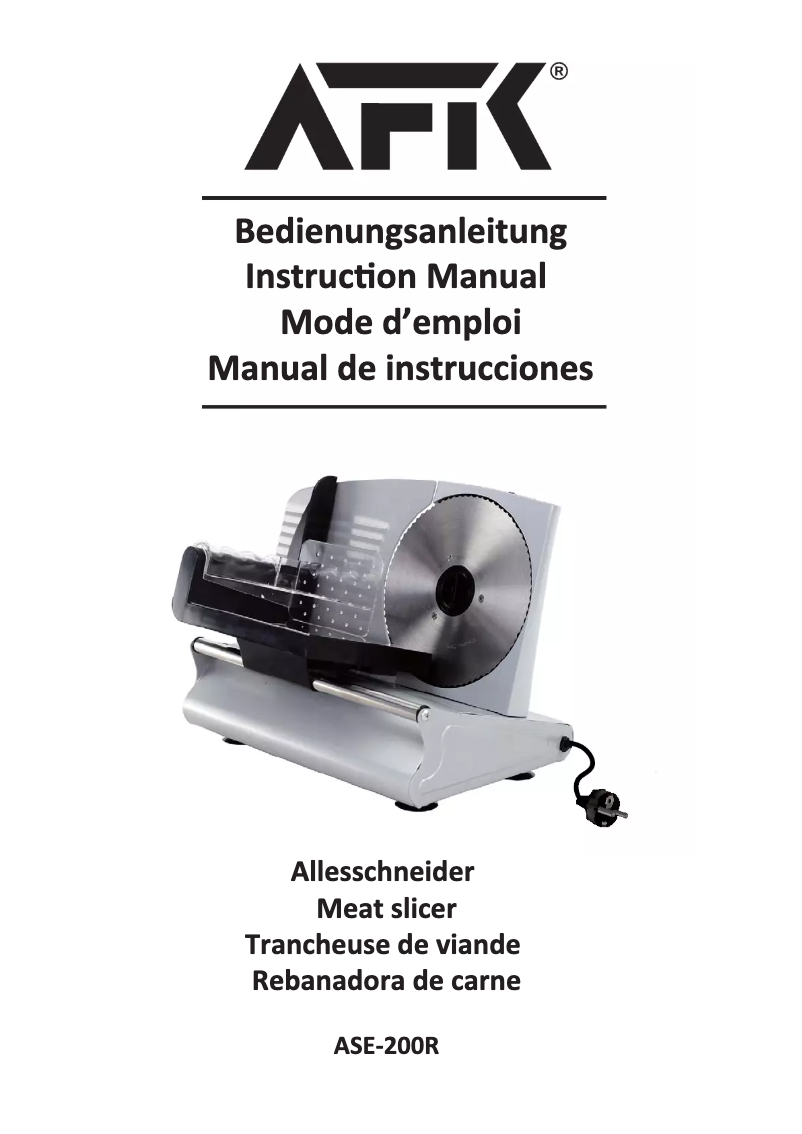 Page n°1 - Manuel utilisateur AFK ASE-200R