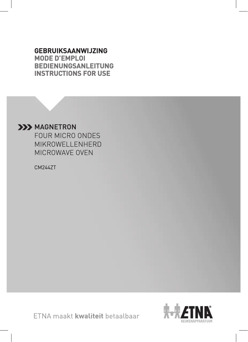 Image de la première page du manuel de l'appareil CM244RVS