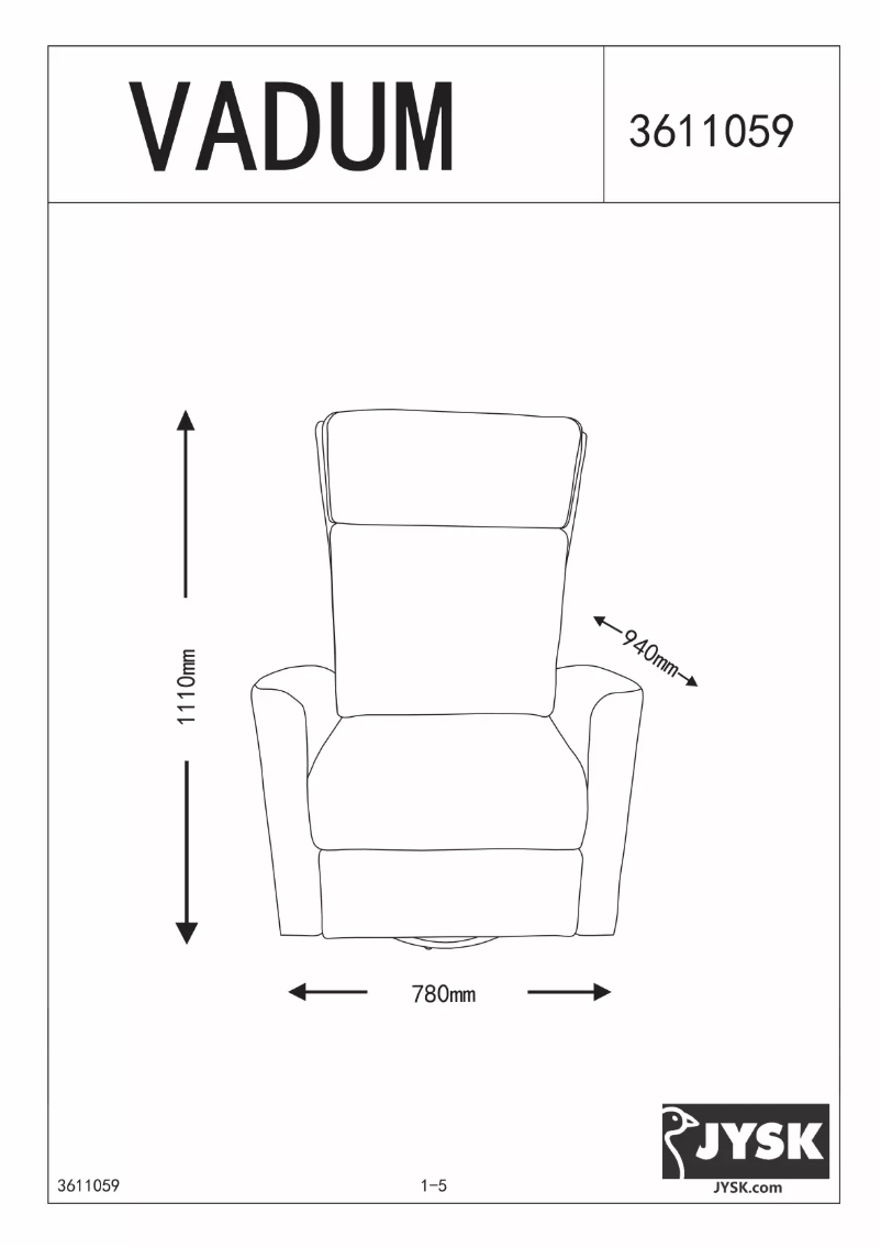 Page n°1 - Manuel utilisateur JYSK Vadum