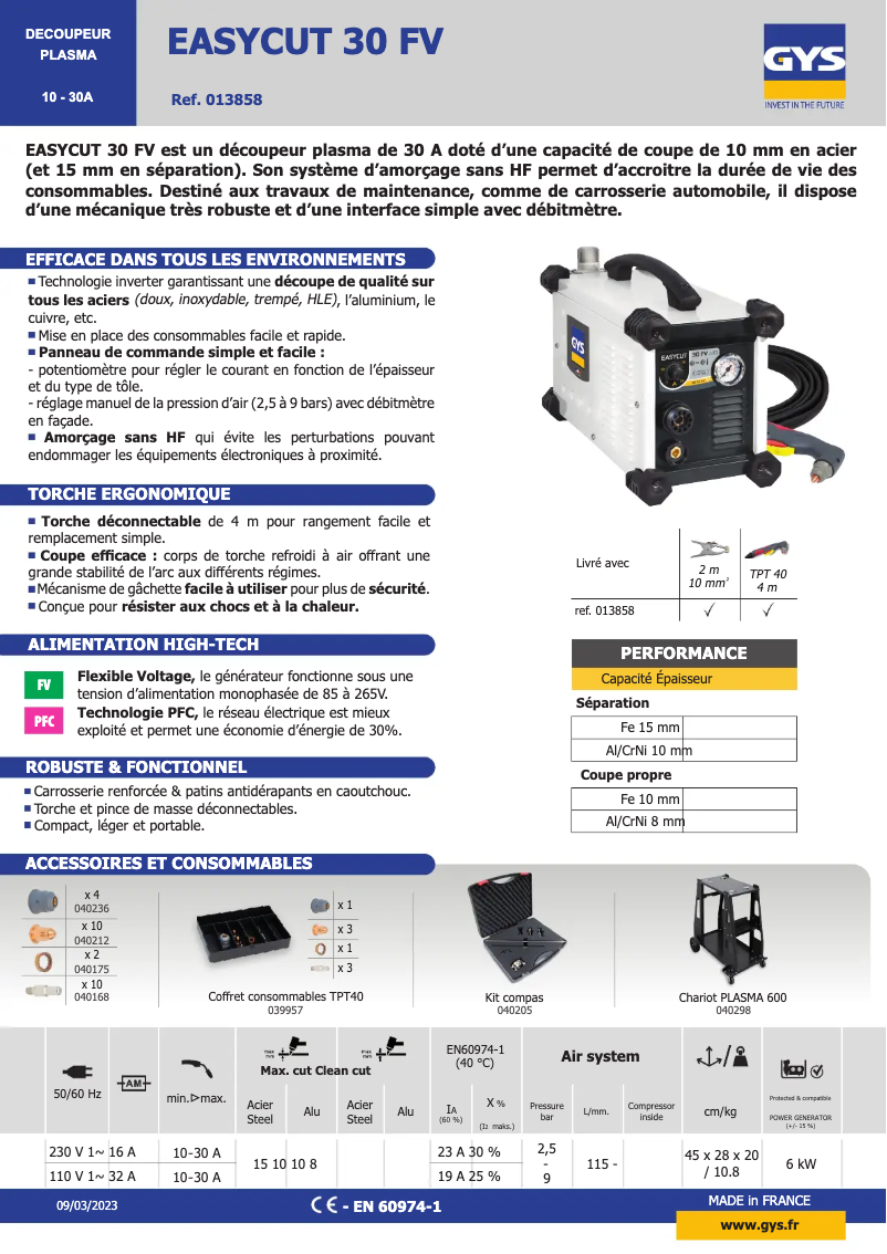 Image de la première page du manuel de l'appareil Easycut 30 FV