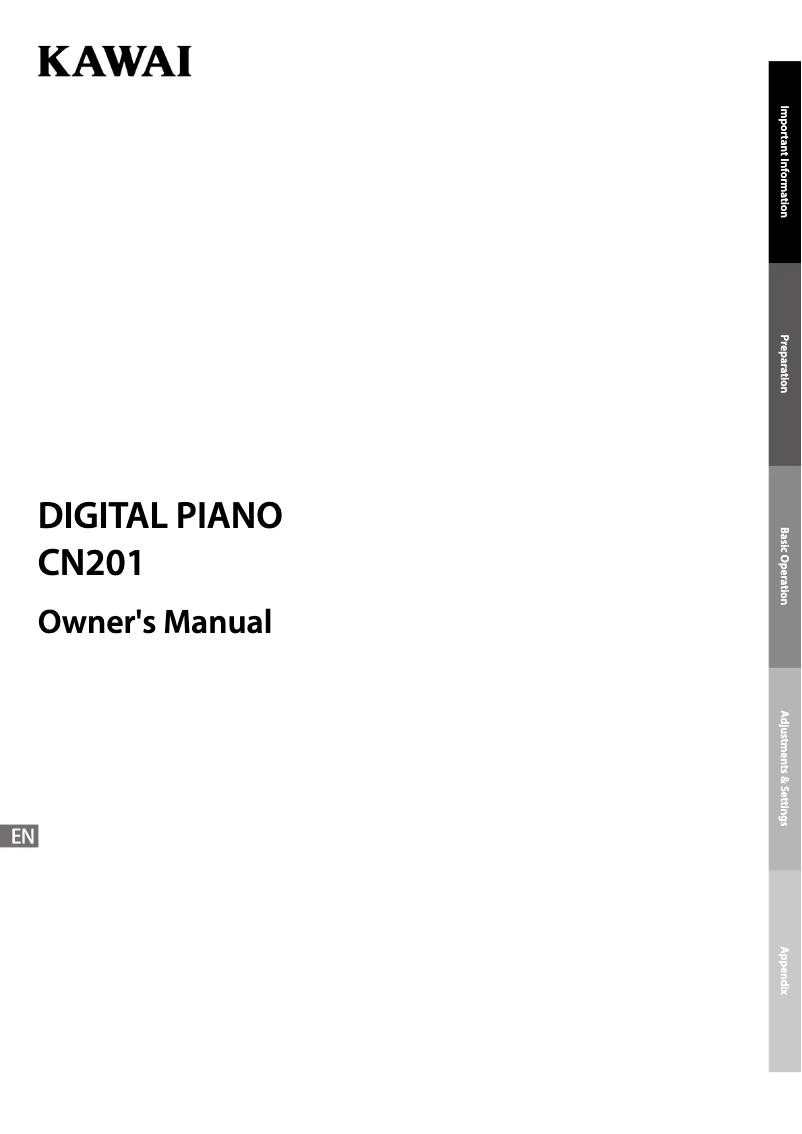 Page 1 de la notice Manuel utilisateur Kawai CN201