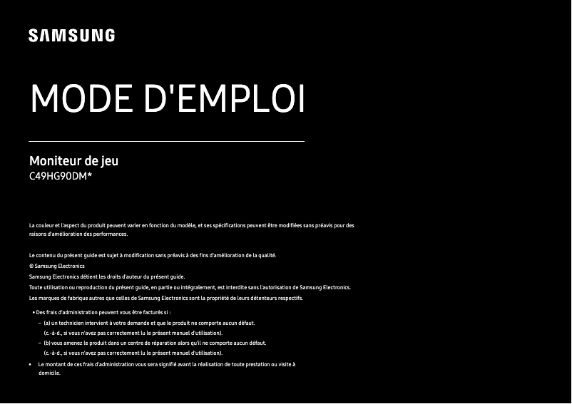Page n°1 - Manuel utilisateur Samsung C49HG90DMR