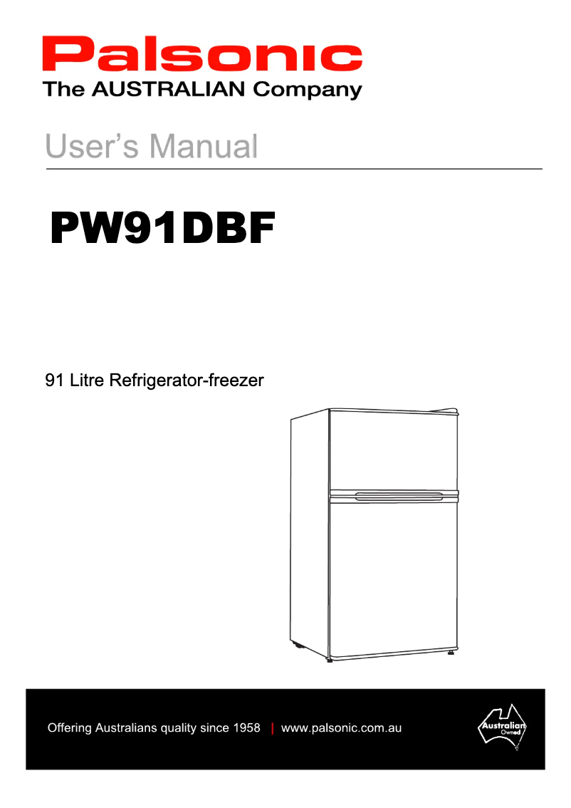 Page n°1 - Manuel utilisateur Palsonic PW91DBF
