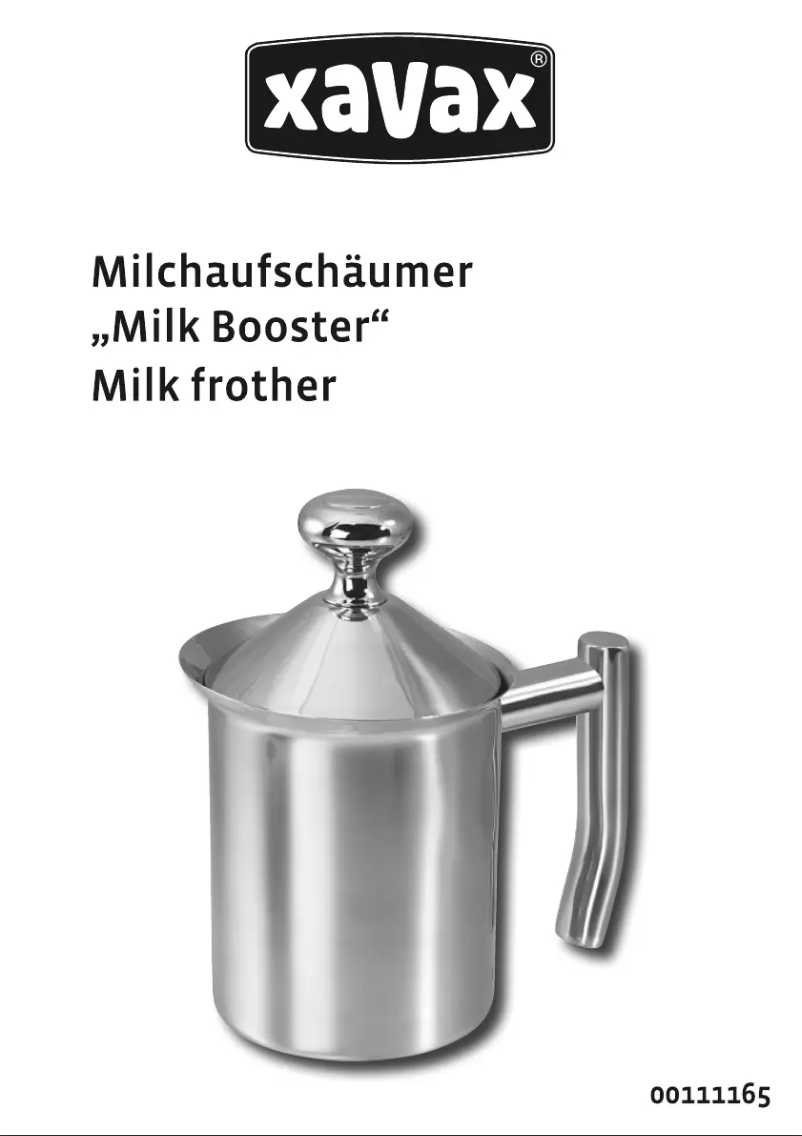 Page n°1 - Manuel utilisateur Xavax Milk Booster 111165