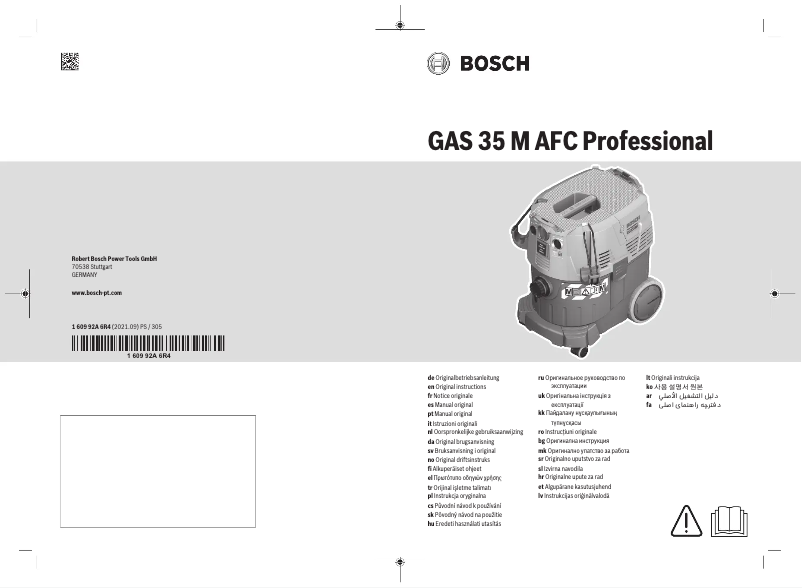 Image de la première page du manuel de l'appareil GAS 35 M AFC Professional