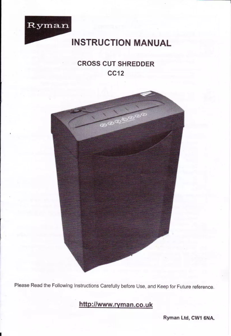 Page n°1 - Manuel utilisateur Ryman CC12