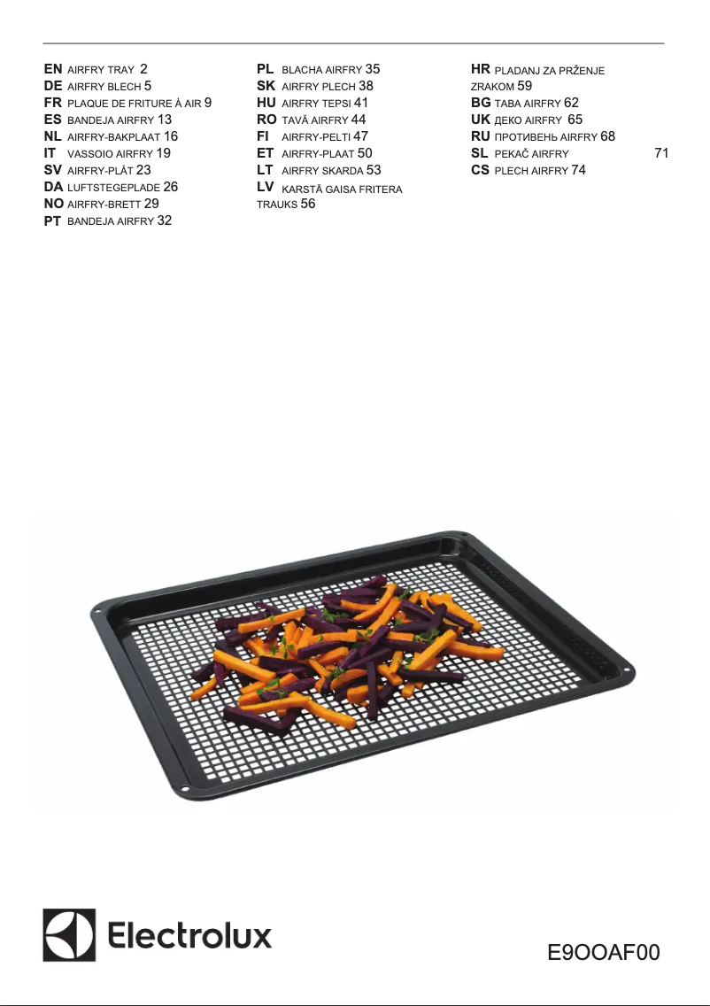 Page n°1 - Manuel utilisateur Electrolux E9OOAF00