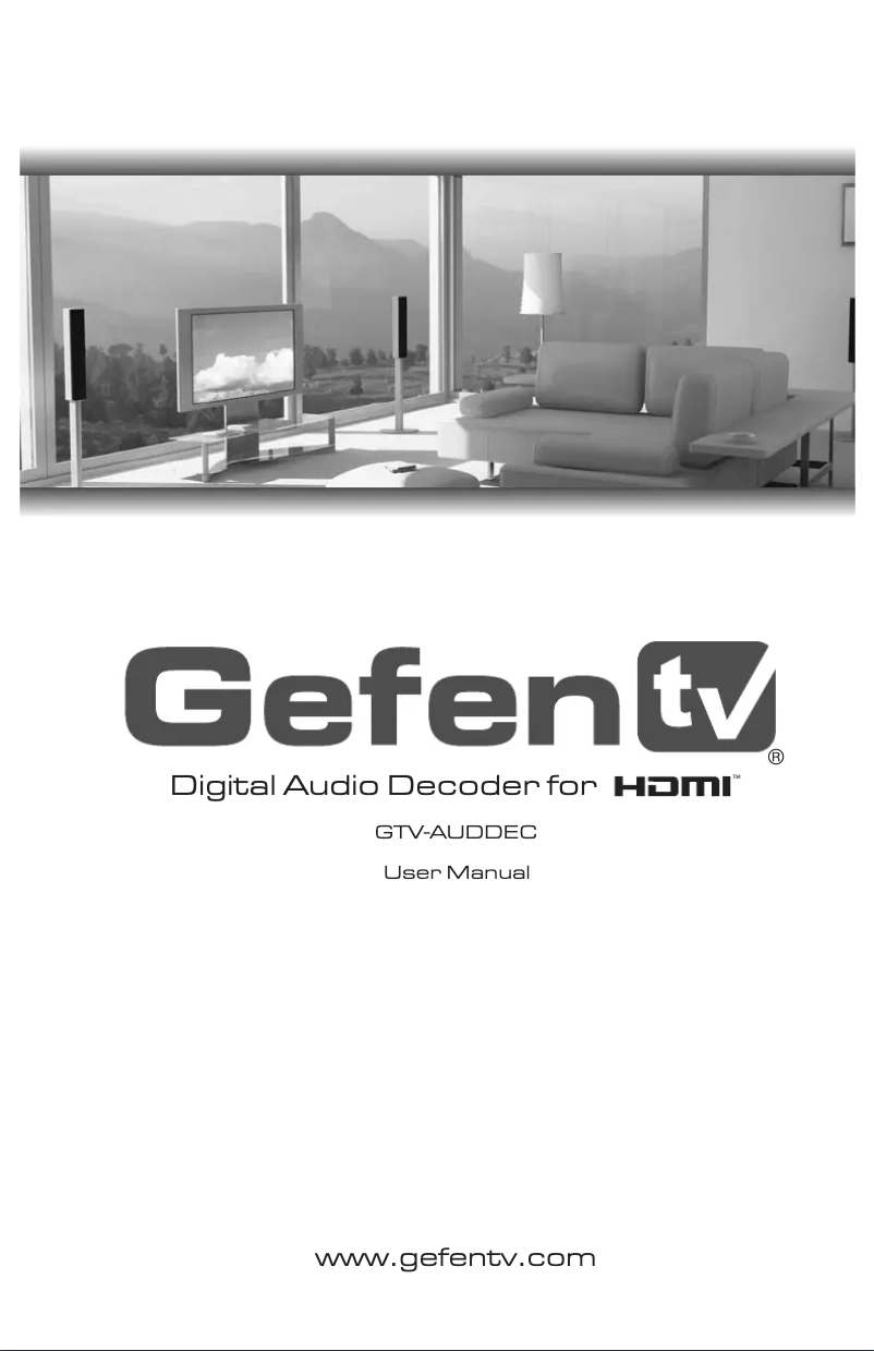 Image de la première page du manuel de l'appareil GTV-AUDDEC