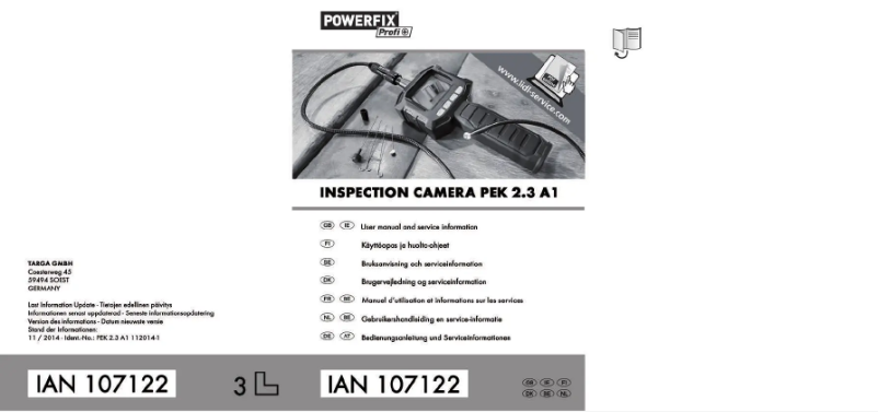 Page 1 de la notice Manuel utilisateur Powerfix PEK 2.3 A1