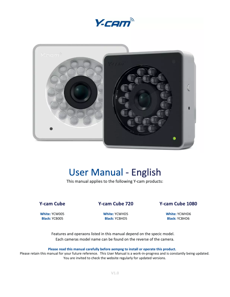 Image de la première page du manuel de l'appareil YCB005