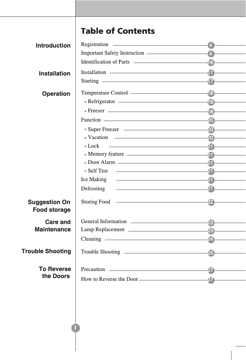 Page 1 de la notice Manuel utilisateur LG GB3133PVKK