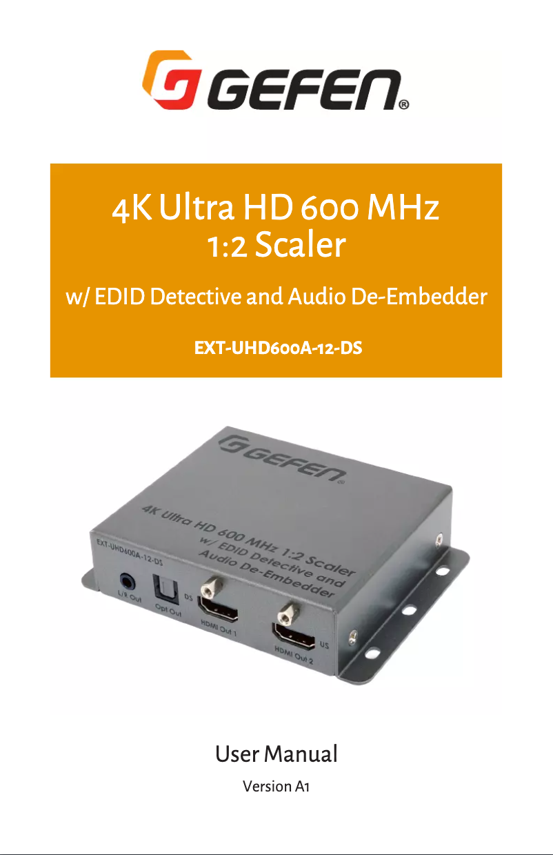 Página 1 del manual Manual de usuario Gefen EXT-UHD600A-12-DS