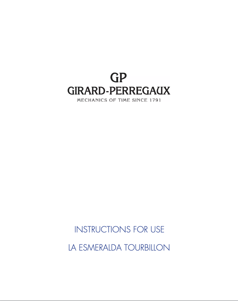 Page n°1 - Manuel utilisateur Girard-Perregaux Bridges 99275-53-000-BA6E