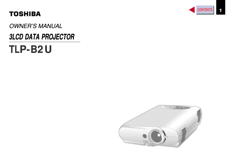 Page n°1 - Manuel utilisateur Toshiba TLP-B2U