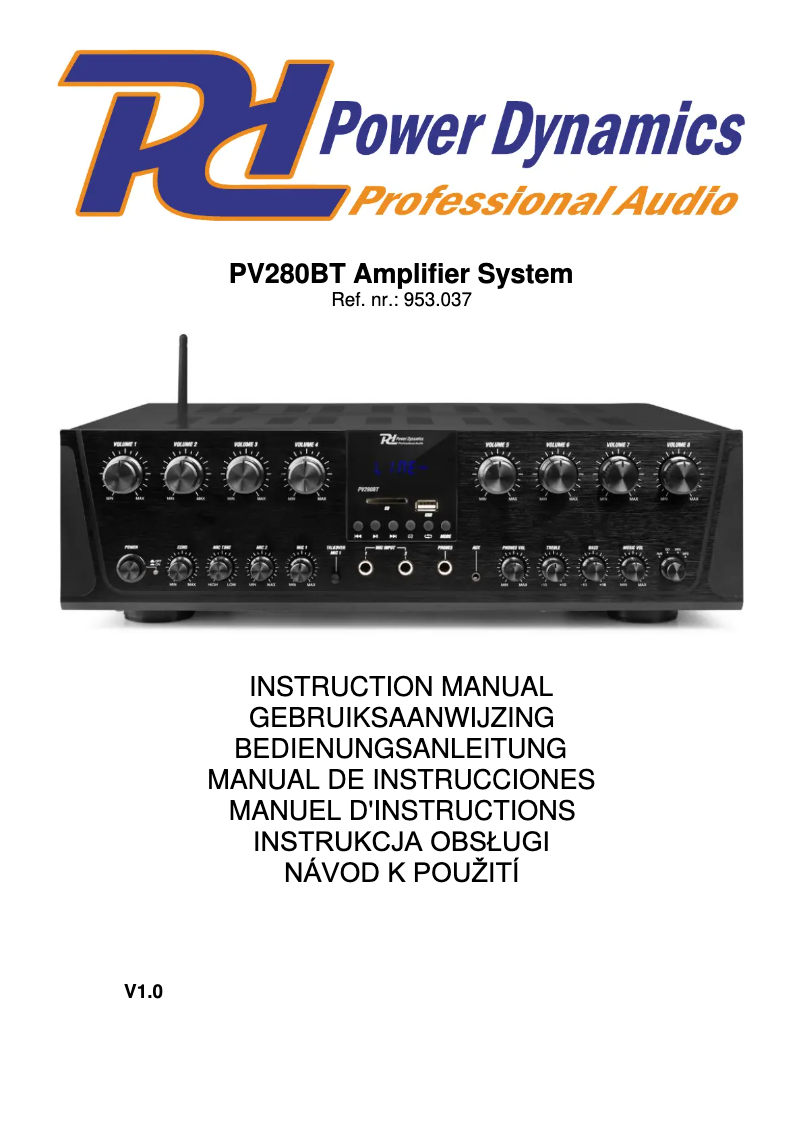 Page 1 de la notice Manuel utilisateur Power Dynamics PV280BT