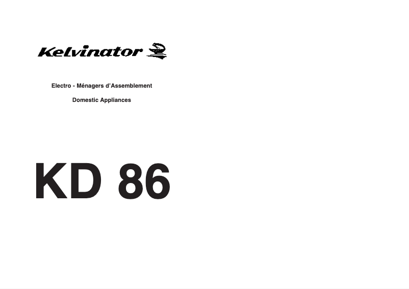 Image de la première page du manuel de l'appareil LS KD 86