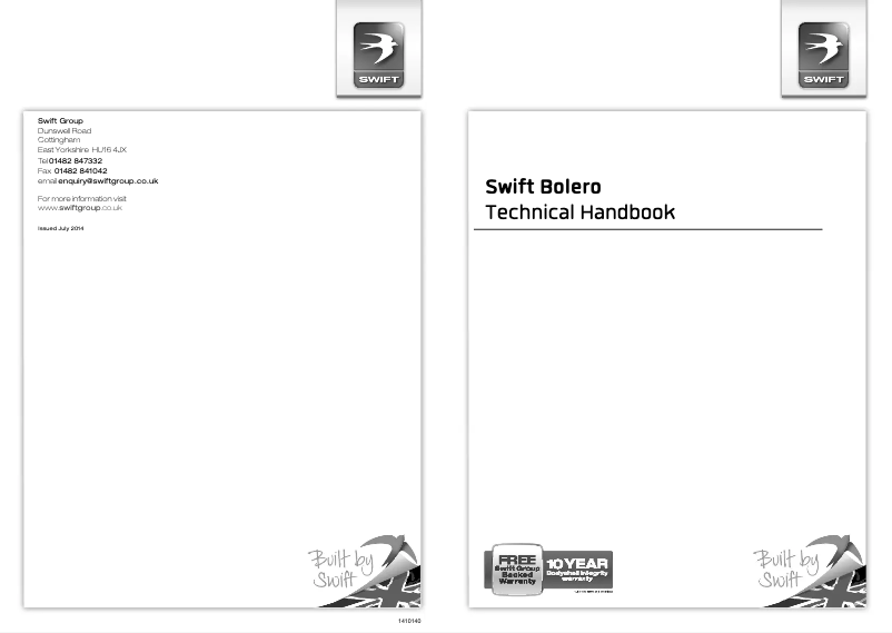 Image de la première page du manuel de l'appareil Bolero (2015)