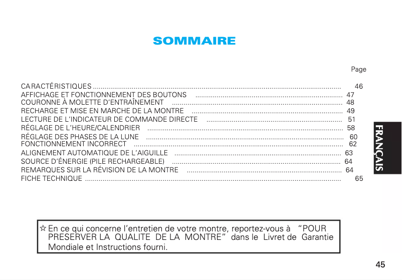 Page n°1 - Manuel utilisateur Seiko Premier SRX017P1