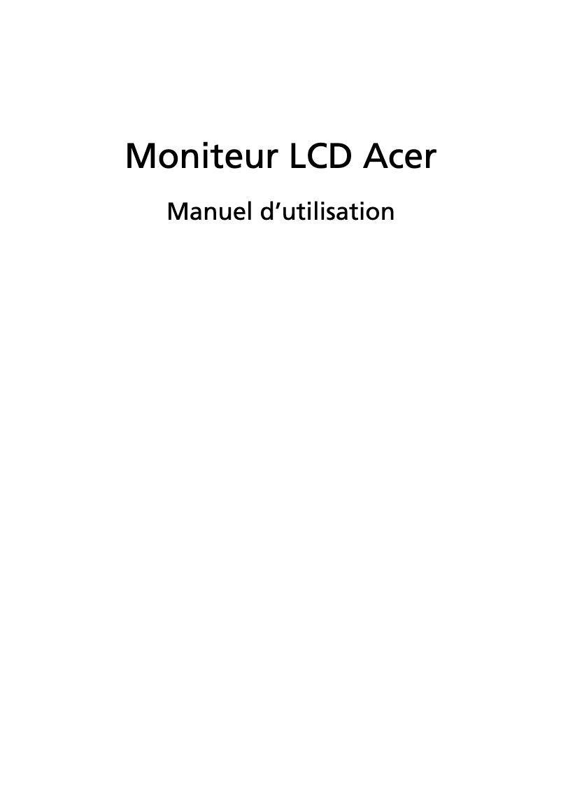 Page 1 de la notice Manuel utilisateur Acer Predator XB273UGS