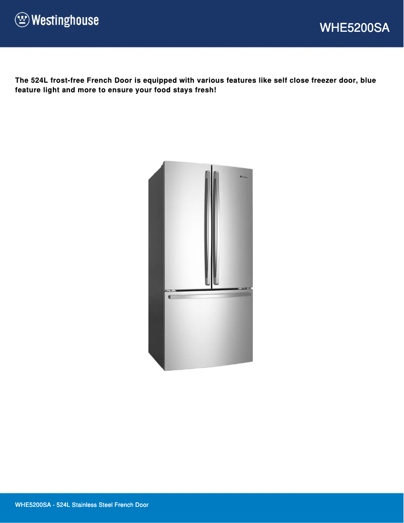 Image de la première page du manuel de l'appareil WHE5200SA