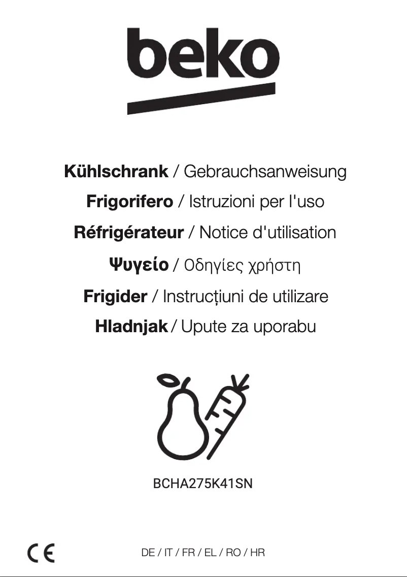 Page n°1 - Manuel utilisateur Beko BCHA275K41SN