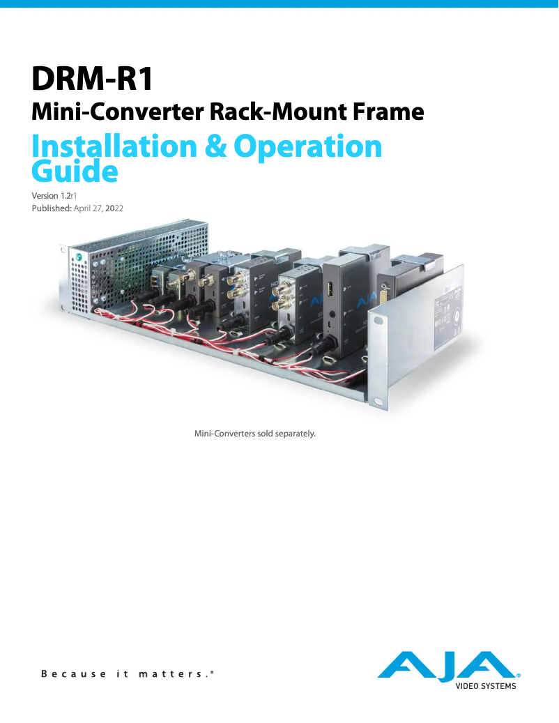 Page 1 de la notice Manuel utilisateur AJA DRM-R2