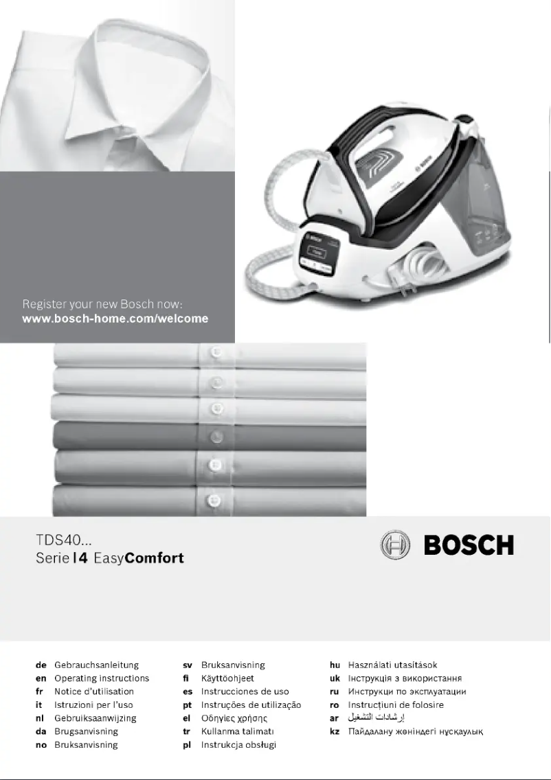 Page 1 de la notice Manuel utilisateur Bosch Serie 4 EasyComfort TDS4020