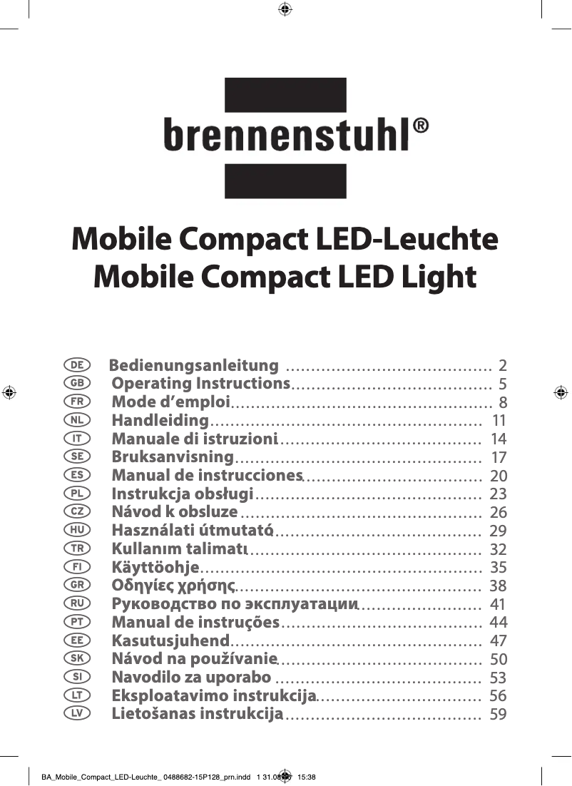 Page n°1 - Manuel utilisateur Brennenstuhl Mobile Compact LED Light