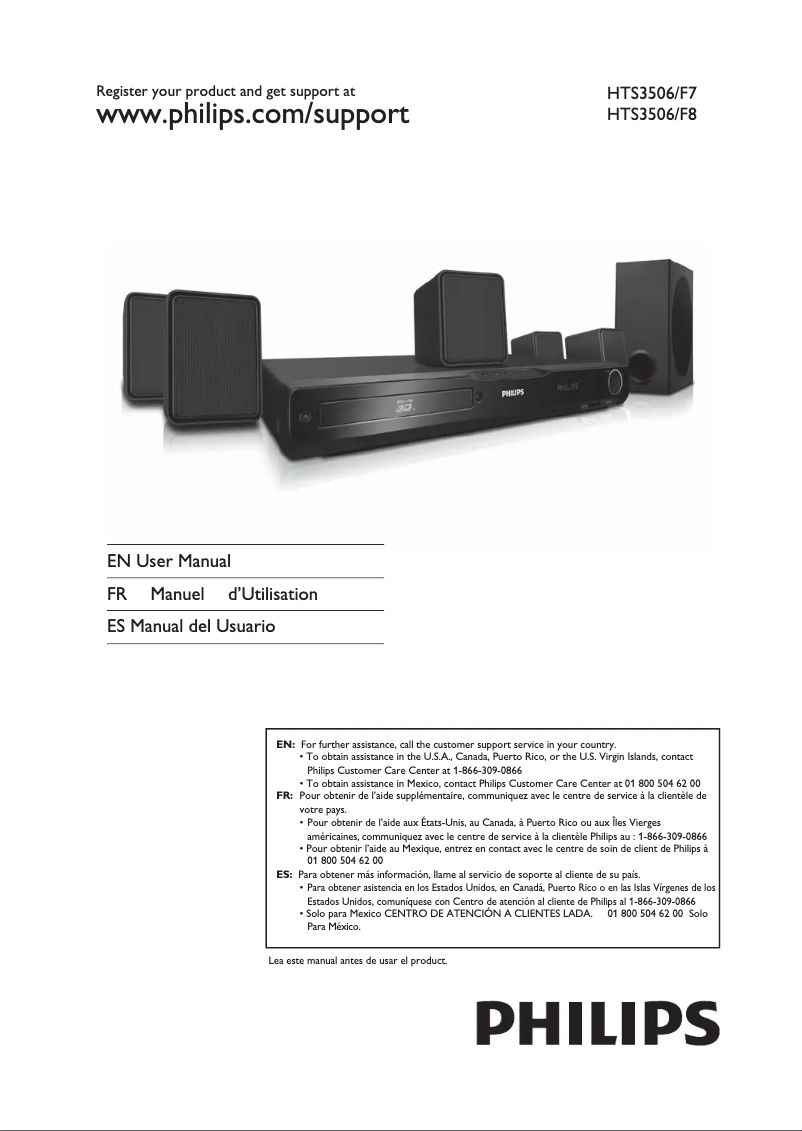 First page image of the manual for HTS3506