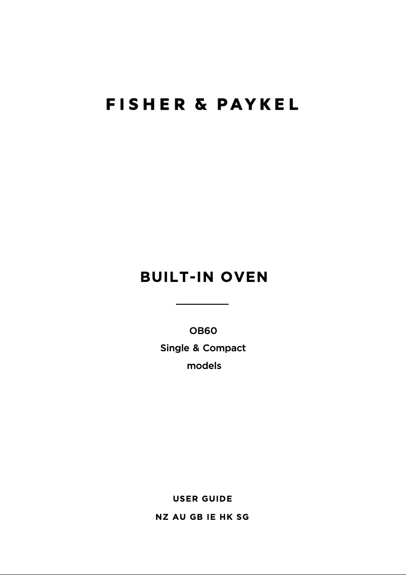 Page 1 de la notice Manuel utilisateur Fisher & Paykel OB60SC7CEW2