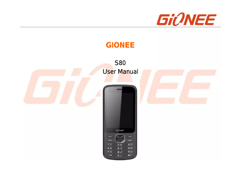 Page n°1 - Manuel utilisateur Gionee S80