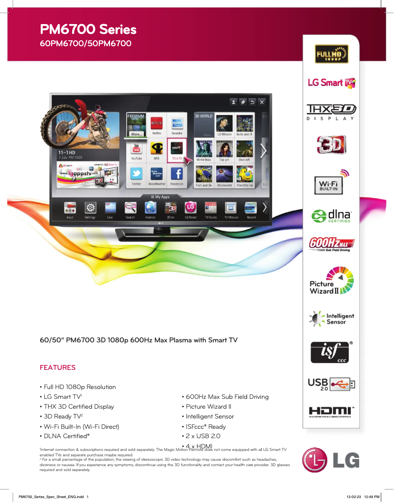 Image de la première page du manuel de l'appareil 60PM6700