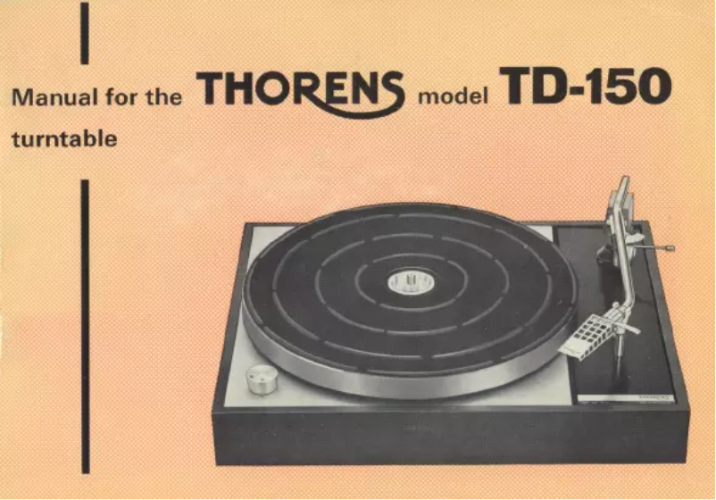 Page 1 de la notice Manuel utilisateur Thorens TD-150