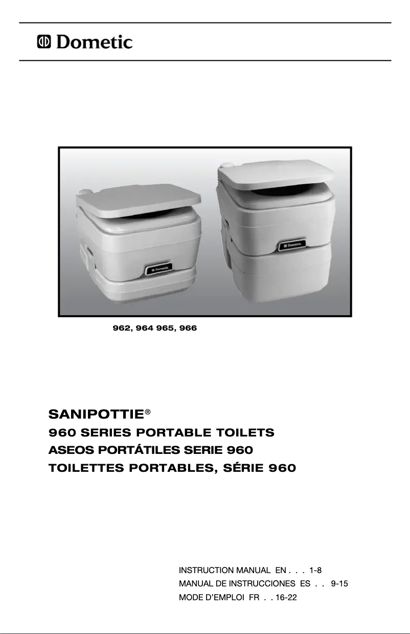 Image de la première page du manuel de l'appareil 965 Sanipottie