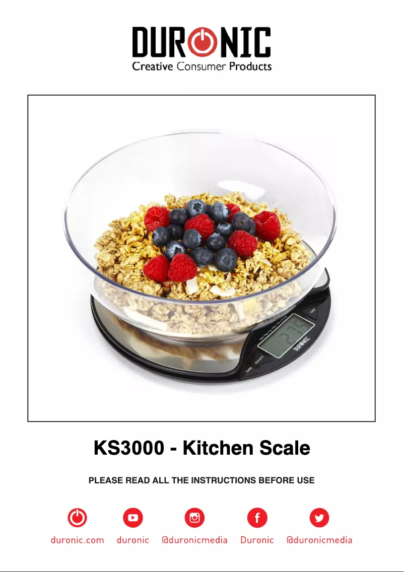 Page 1 de la notice Manuel utilisateur Duronic KS3000