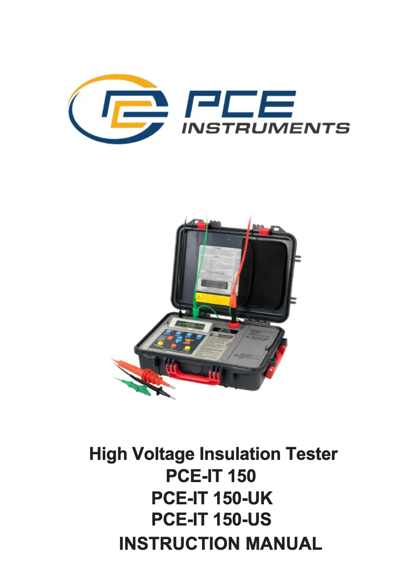 Page n°1 - Manuel utilisateur PCE Instruments PCE-IT 150