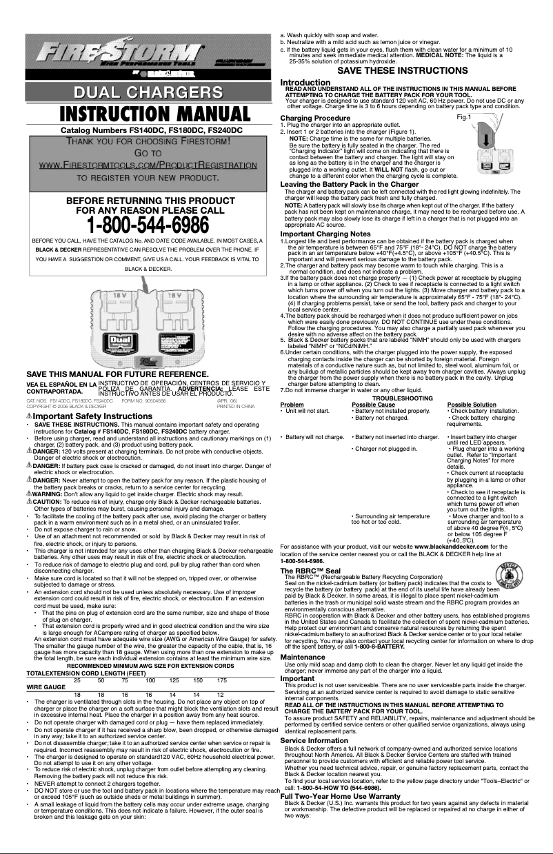 Image de la première page du manuel de l'appareil FS140DC