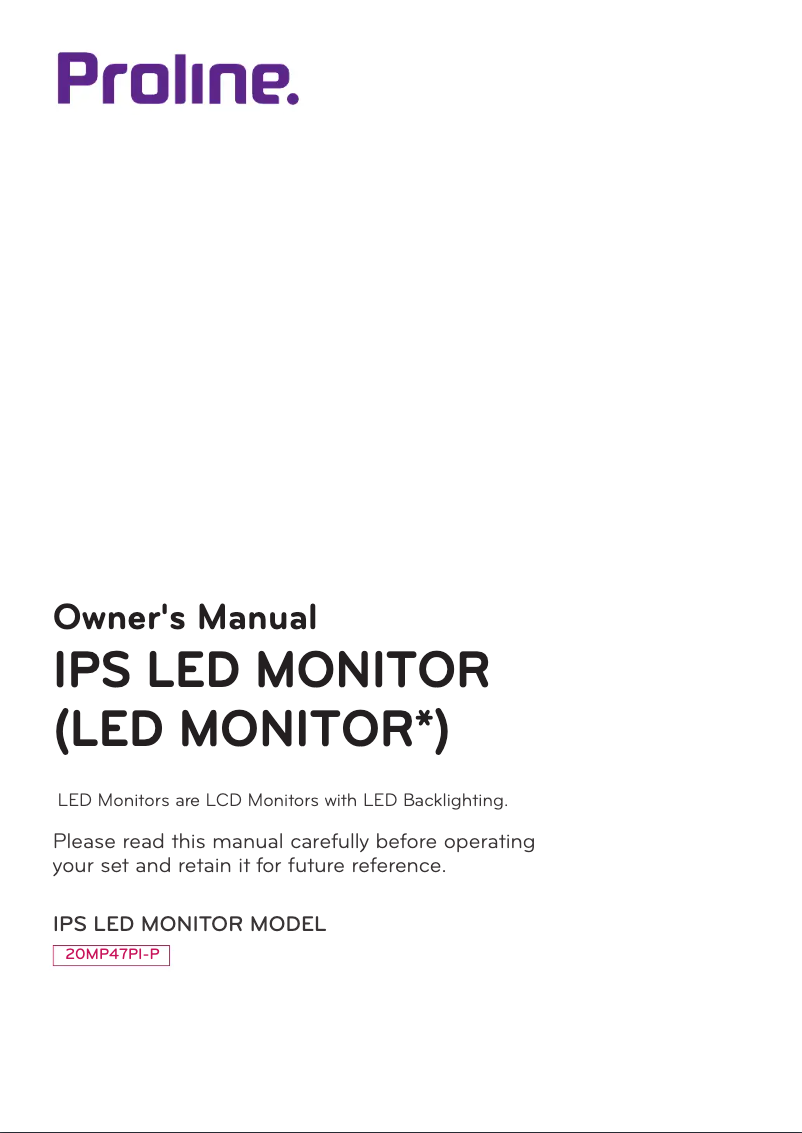 Page n°1 - Manuel utilisateur LG 20MP47PI